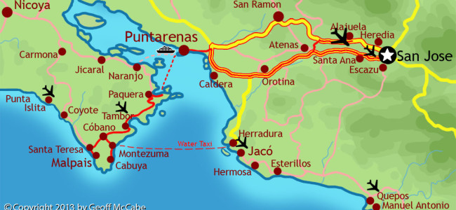 Driving Directions from San Jose to Malpais / Santa Teresa Driving Directions from San Jose to Malpais / Santa Teresa