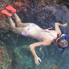 hot girl snorkeling in bikini