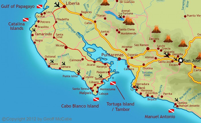 Map of Liberia to Santa Teresa