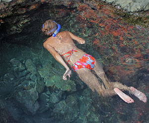 sexy girl snorkeling in costa rica